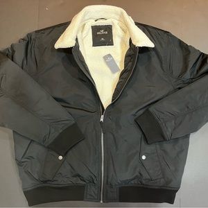 Faux shearling-lined Bomber Jacket